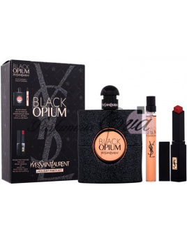Yves Saint Laurent Black Opium SET: Parfumovaná voda 90ml + Parfumovaná voda 10ml + Rúž na pery Velvet Radical 308 2g